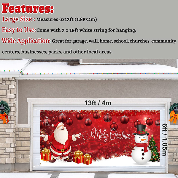 Saker Christmas Garage Door Banner