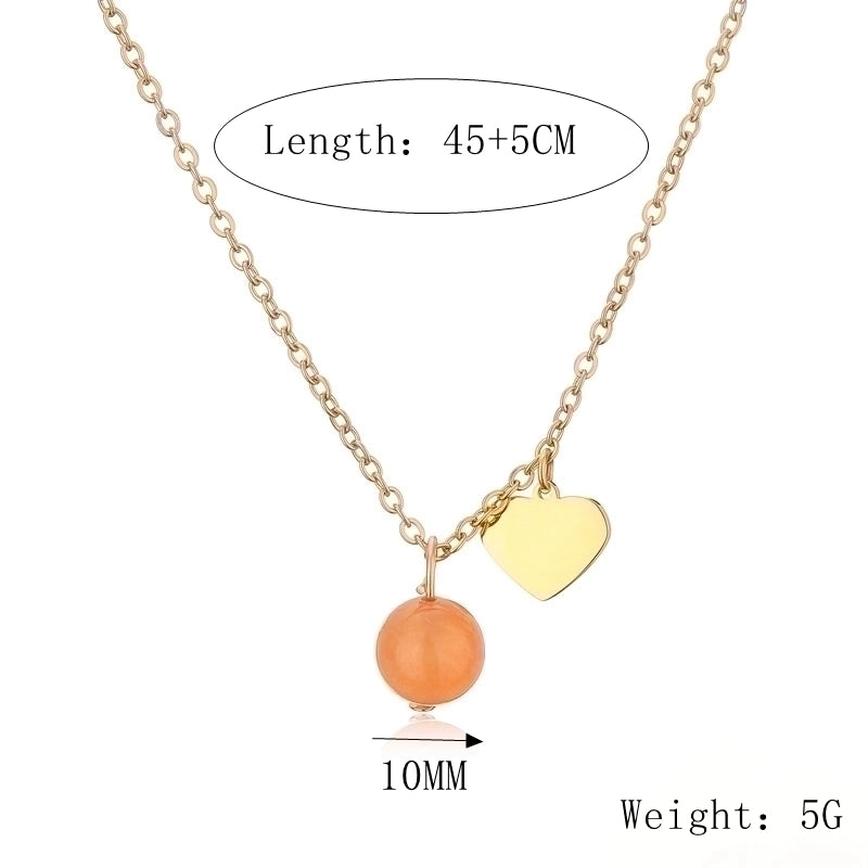 Casual Minimalist Heart Shape 304 Stainless Steel Gold Plated Plating Inlay Pendant Necklace