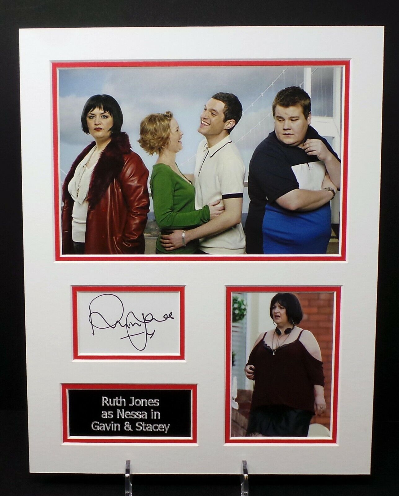 Ruth JONES Signed Mounted Nessa Gavin & Stacey 14x11 Photo Poster painting Display AFTAL RD COA