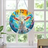 (US Only)2D Flat DIY Alpaca 5D Diamond Hanging Clock Art Craft for Living Room Decoration
