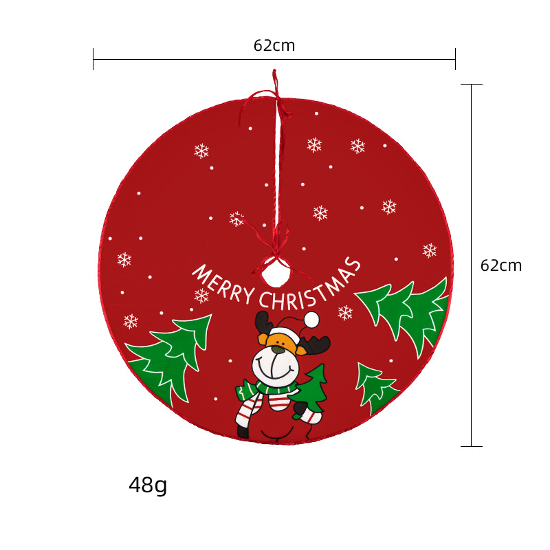 Christmas Tree Mat Skirt Creative Printed Decor for Holiday Celebrations 