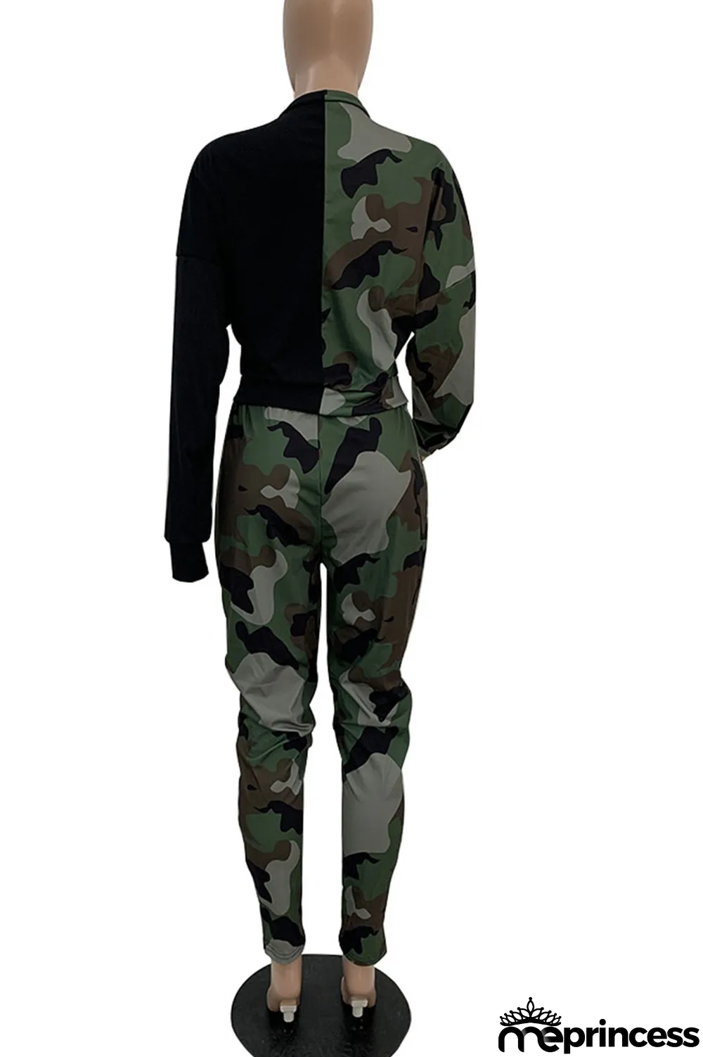 Red Casual Print Bandage Split Joint O Neck Long Sleeve Two Pieces