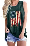 Plus Size American Flag Print Round Neck Casual Tank Top