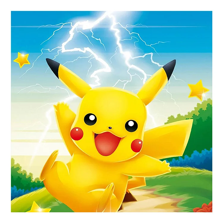Pokmon Pikachu (40*40CM) 11CT Stamped Cross Stitch gbfke