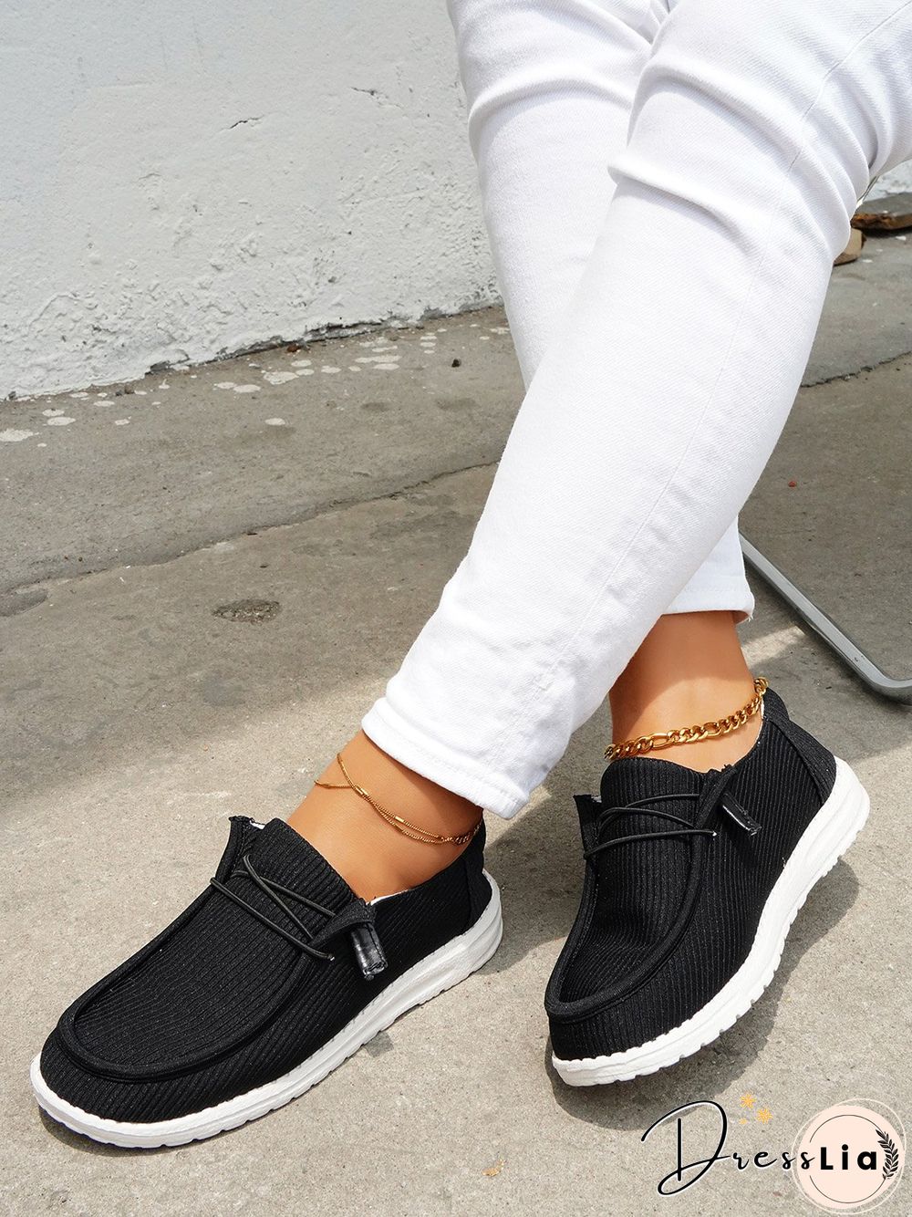 Casual Light Lace Up Flats Canvas Shoes