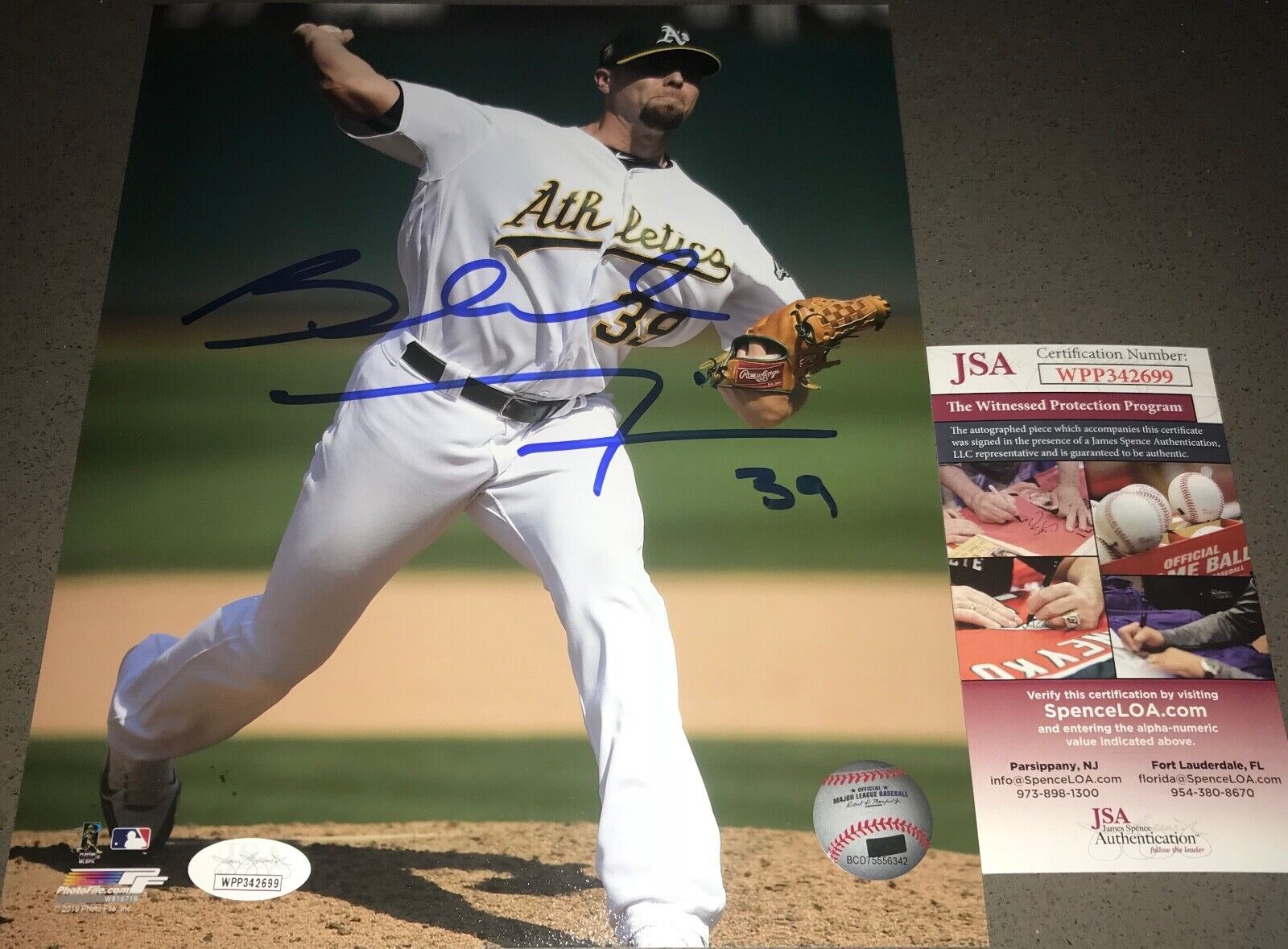 Blake Treinen Oakland A's Autographed Signed 8x10 Photo Poster painting JSA WITNESS COA White 1