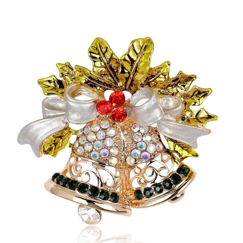 Fashion Pin Santa Claus Star Elk Alloy Plating Rhinestones Women’S Brooches