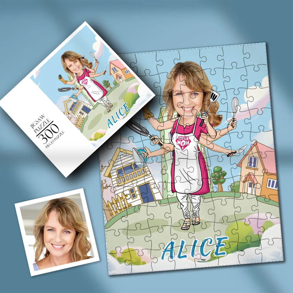 Custom Face Photo Thousand-handed Mom Style Personalized Jigsaw Puzzle , Cute Gifts For Mother's Day