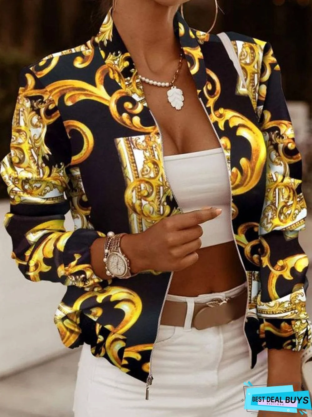 Casual Long Sleeve Shift Outerwear