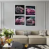 4pcs Diamond Painting -DIY Round Drill Pink Roadster