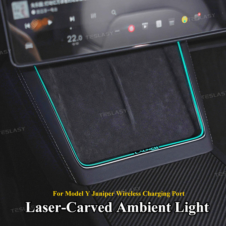 Model Y Juniper Wireless Charging Port LED Lights Laser-Carved Ambient Lights