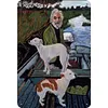 Painting of Old Man with Dogs - Metal Tin Signs(8*12Inch/12*16Inch) - Animal