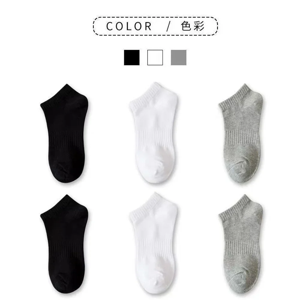 Multiplewell 6 Pairs Fast Shipping Classic Black White Gray Cotton Boat Socks Men High Quality Breathable Socks No Show Ankle Socks Pack