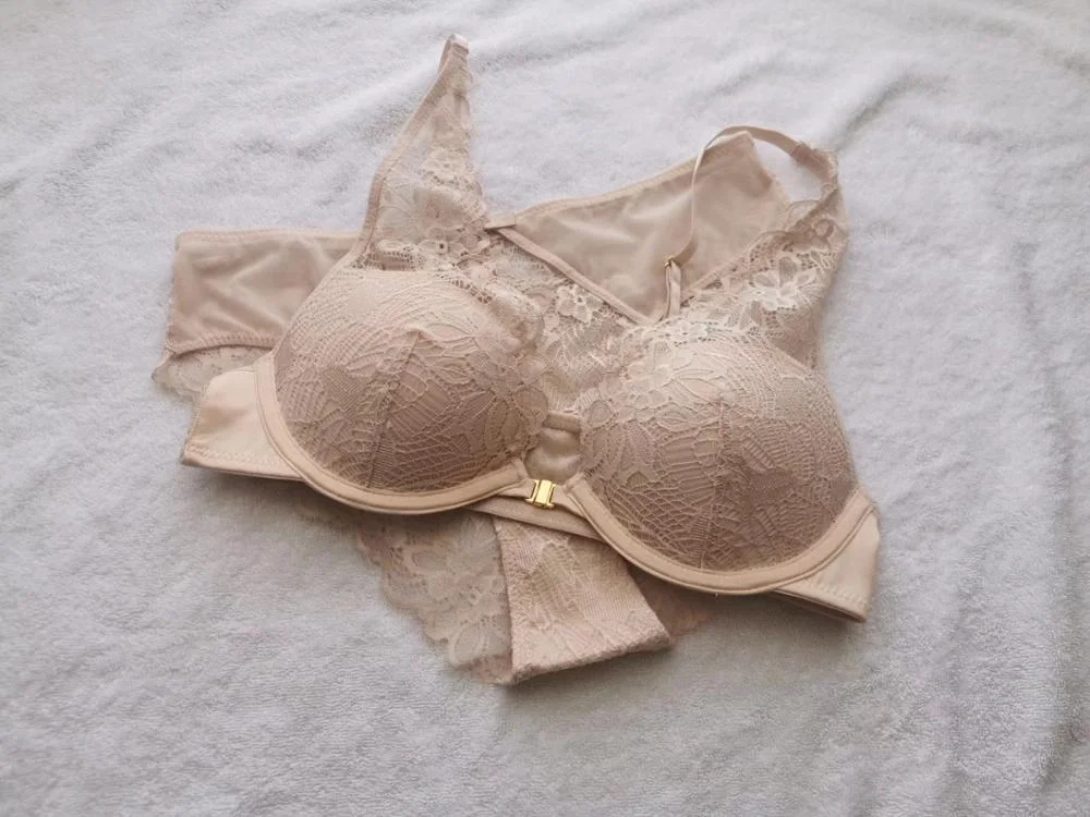 Wriufred Sexy Bra Panties Set Front Buckle Bra Set Exquisite Lace Embroidery Deep V lingerie Underwear Sets