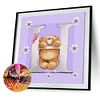 Diamond Painting-DIY Full Round Drill Bear Letter