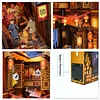 Fireworks Night --- 3D Wooden Puzzle Book Nook DIY Dollhouse with Sensor Light 