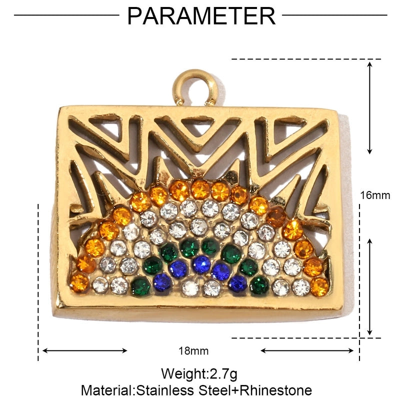 3 PCS/Package 13 * 20mm 14*27mm 28*39mm Titanium Steel Rhinestones Santa Claus Cherry Snowman Pendant Jewelry Accessories