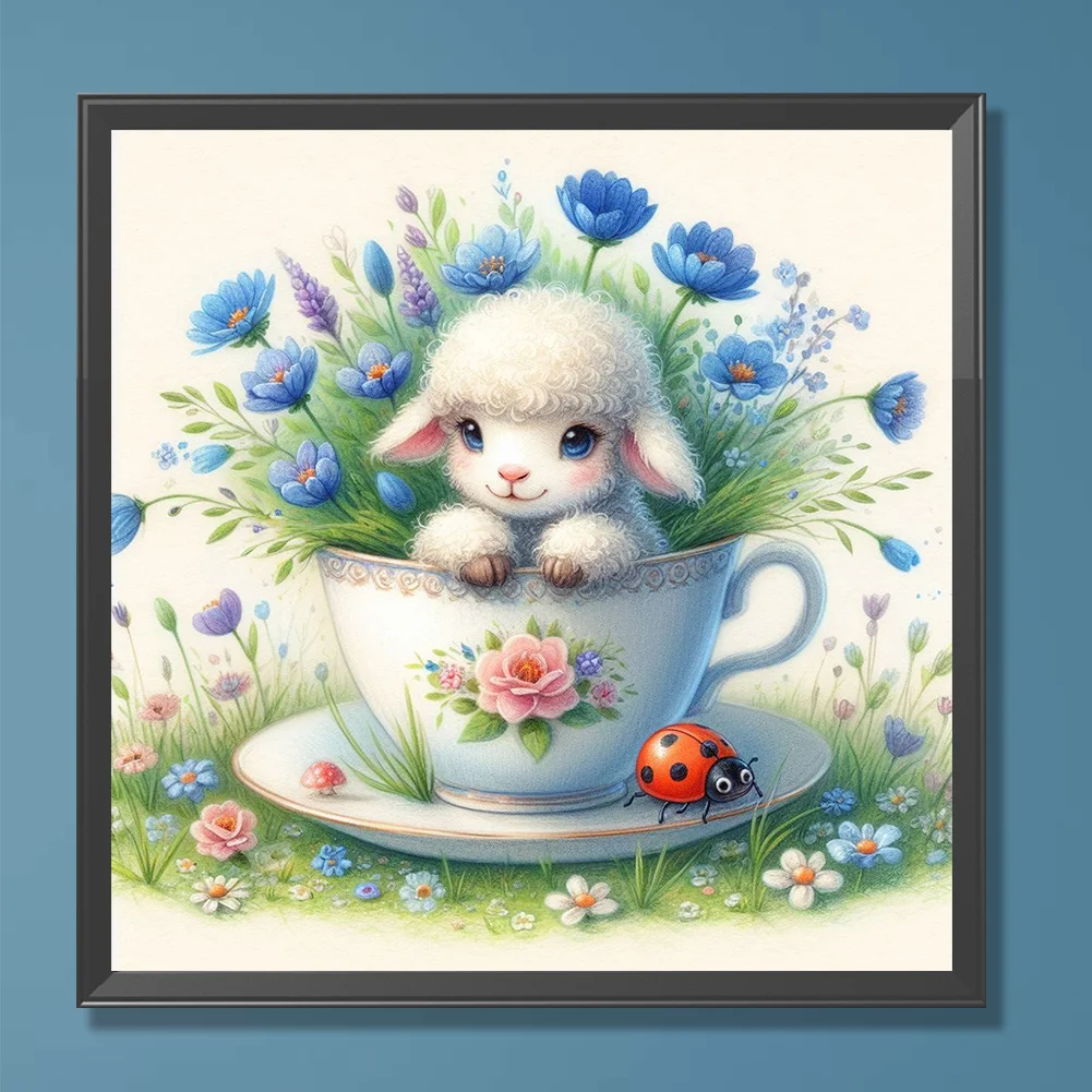 Diamond Painting - Full Round Drill - Easter Sheep(Canvas|30*30cm)