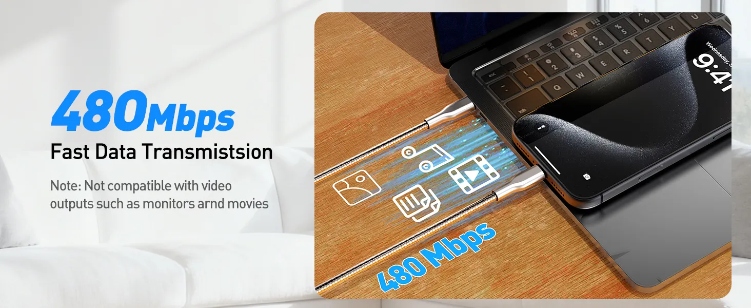 this metal usb c support 480mbps fast data transmistsion