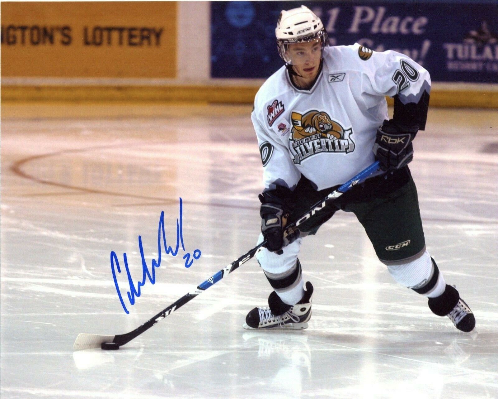 Chrid De La Lande Everett Silvertips Autographed 8x10 Photo Poster painting CFS