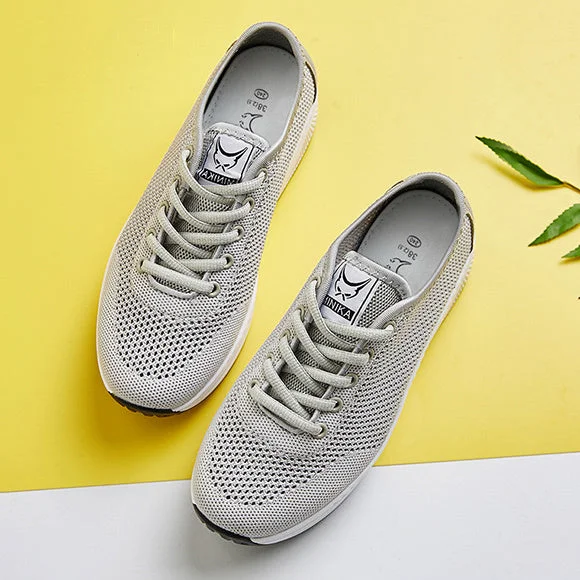 Women Solid Color Creeper Mesh Shoes