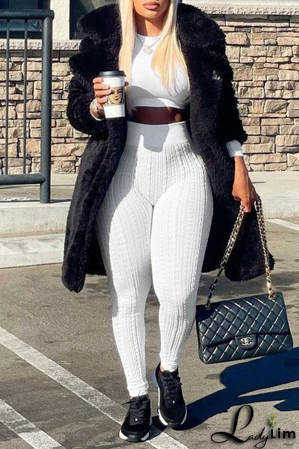 Black Casual Solid Split Joint O Neck Long Sleeve Two Pieces