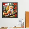 Diamond Painting-5D Full Round Drill Cat in the Woods(40*40 CM)
