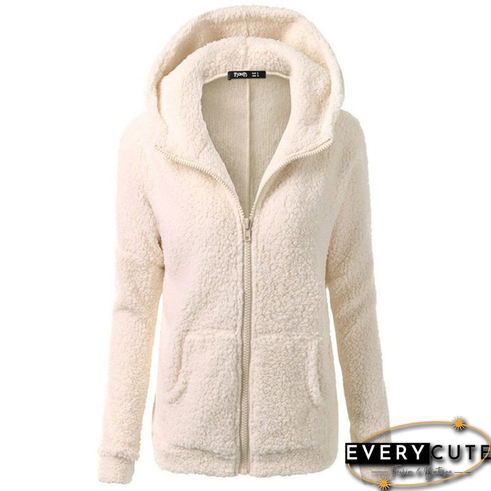 Women's Fashion Hooded Sweater Jacket Female Coat Women Casual Hoodie Coat Add Wool Sweatshirts