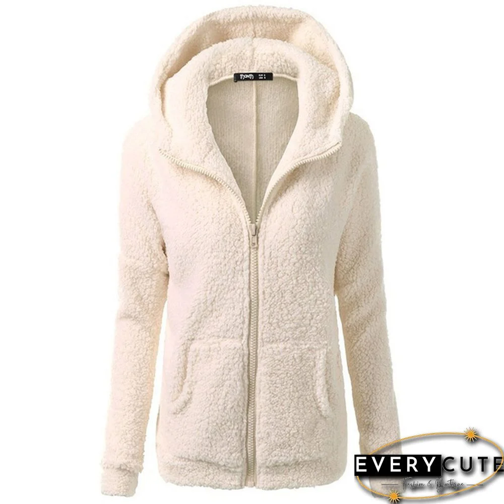 Women's Fashion Hooded Sweater Jacket Female Coat Women Casual Hoodie Coat Add Wool Sweatshirts