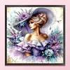 Woman In Flower Hat-11CT Stamped Cross Stitch 45*45cm/17.72*17.72in