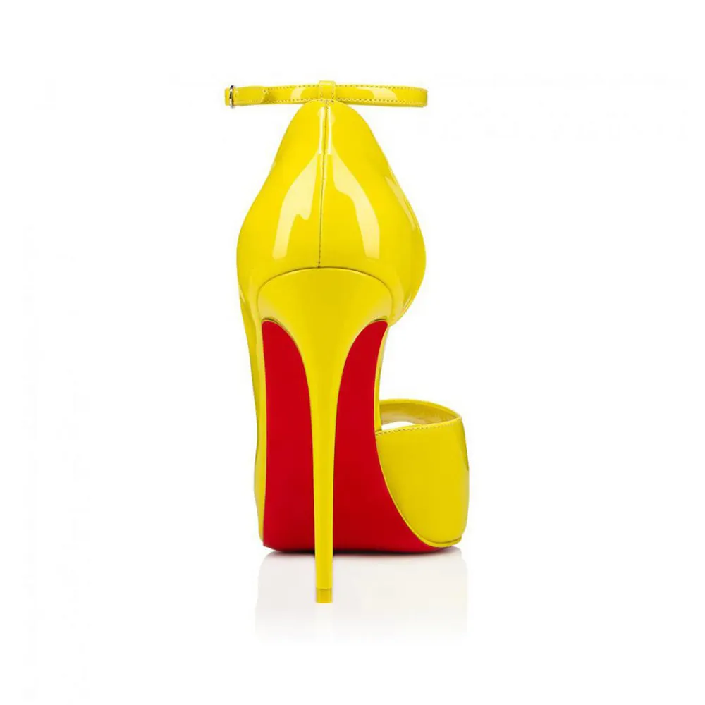 120mm Strap Platform Stilettos Red Soles Pumps Patent / Matte-vocosishoes