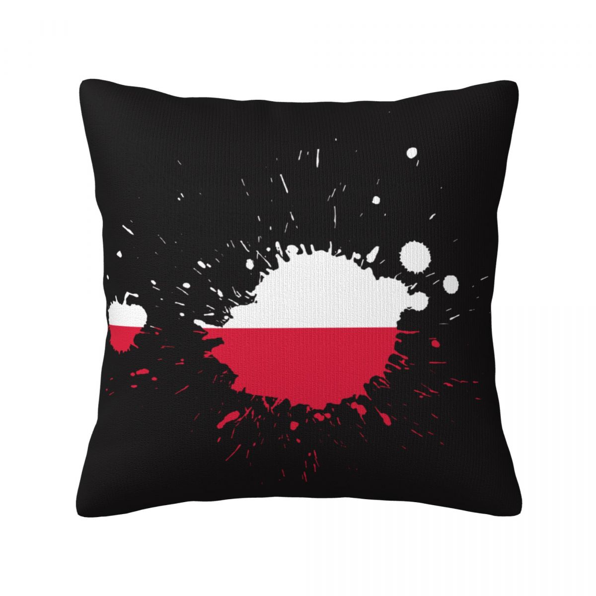 Poland Ink Spatter Decorative Square Throw Pillow Covers