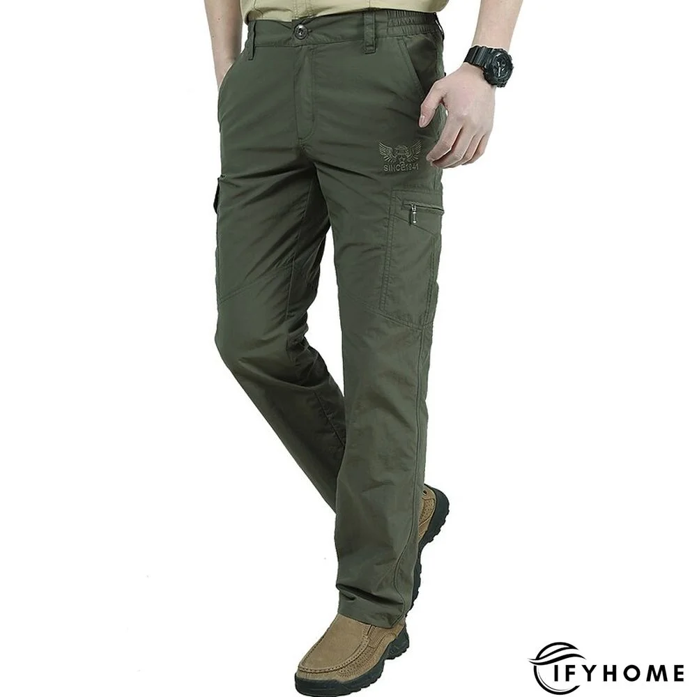 Men's Cargo Pants Hiking Pants Trousers Tactical Pants Military Summer Outdoor Ripstop Breathable Water Resistant Quick Dry Pants / Trousers Bottoms 6 Pockets Elastic Waist Black Army Green Hunting | IFYHOME