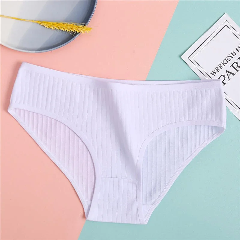 Women Underwear Cotton Panties Sexy Underpants Women's Panties Solid Color Briefs for Female Striped Cotton Intimate Lingerie