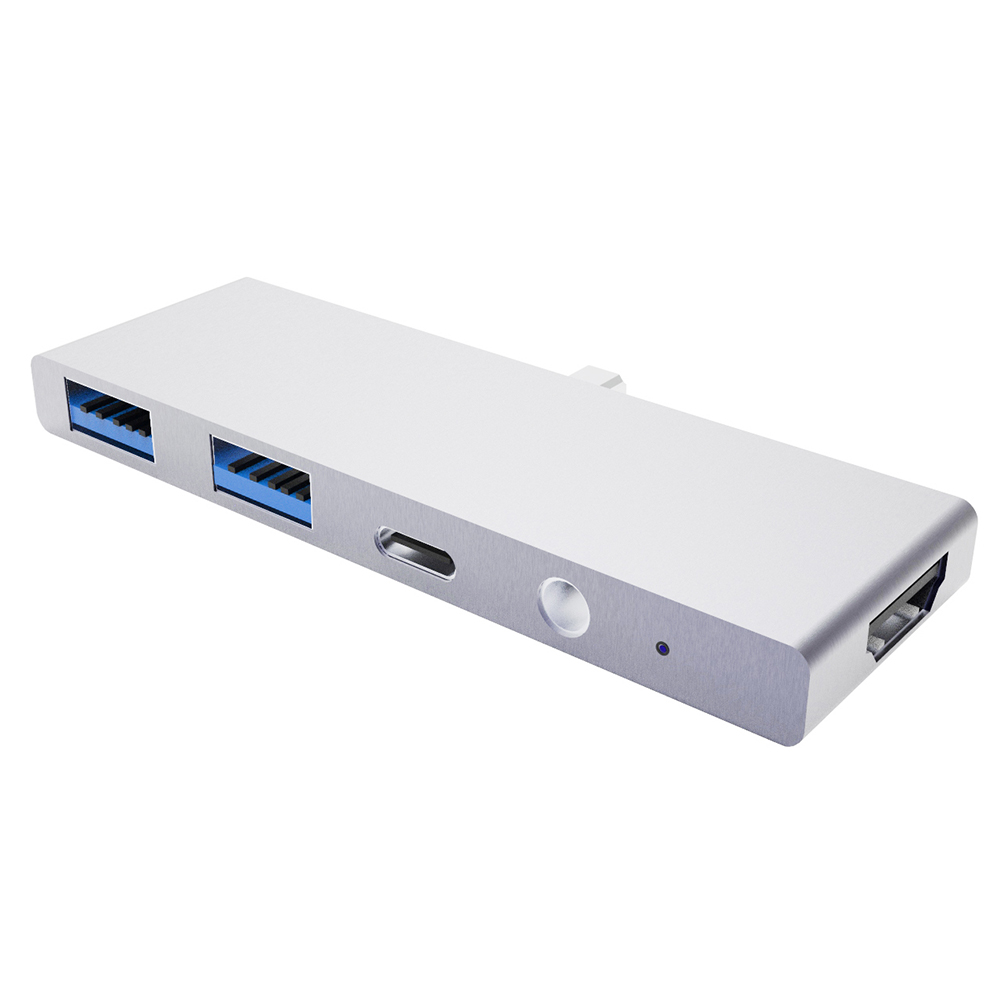 

5-in-1 USB Type-C HUB Converter HDMI 2 USB3.0 PD 3.5mm Adapter (Silver, 501 Original