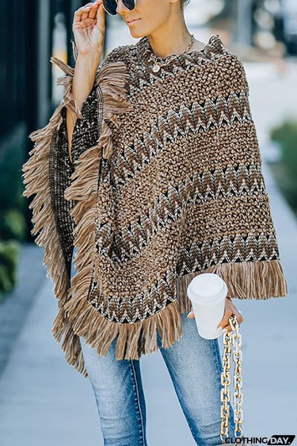 In Your Eyes Ethnic Knit Poncho