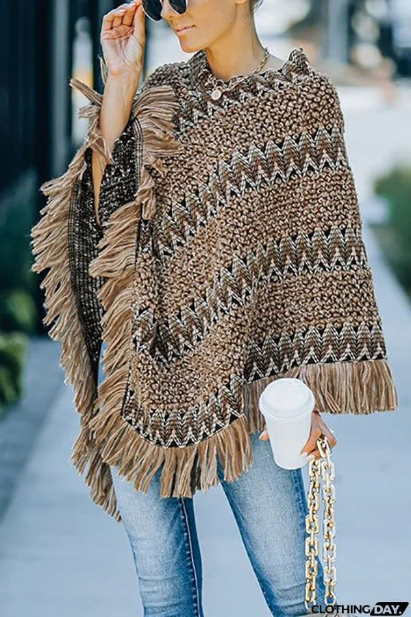 In Your Eyes Ethnic Knit Poncho