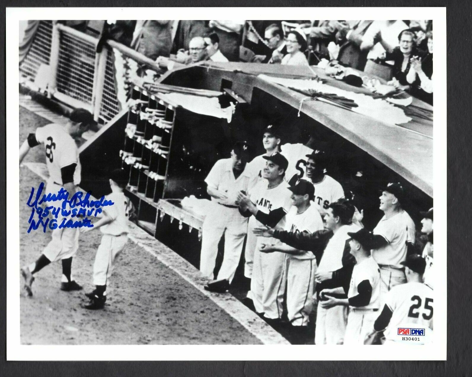 Dusty Rhodes Signed 8X10 Photo Poster painting 1954 World Series New York Giants PSA/DNA authent