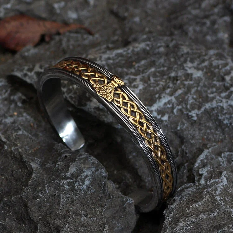 Coutureaura Stainless Steel Vikings Style Mjolnir Bracelet