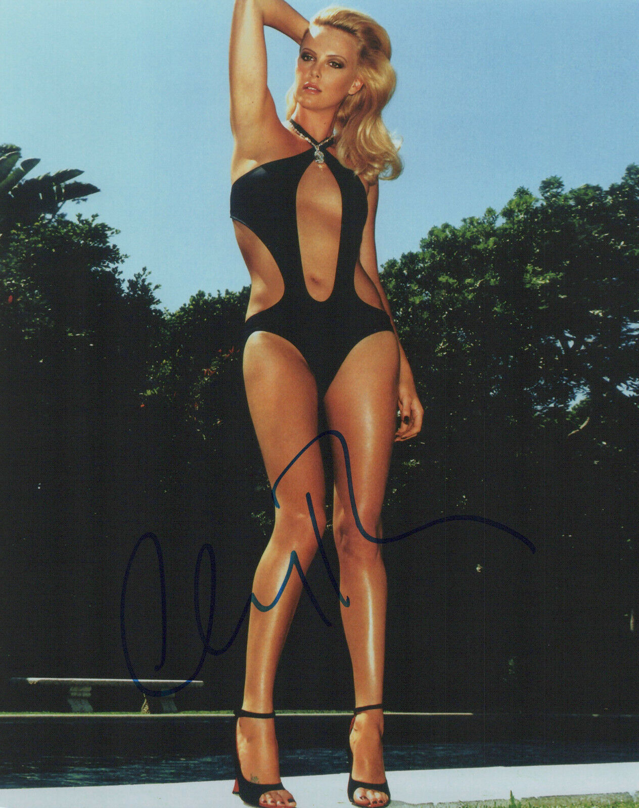 Charlize Theron signed 8x10 Photo Poster painting in-person