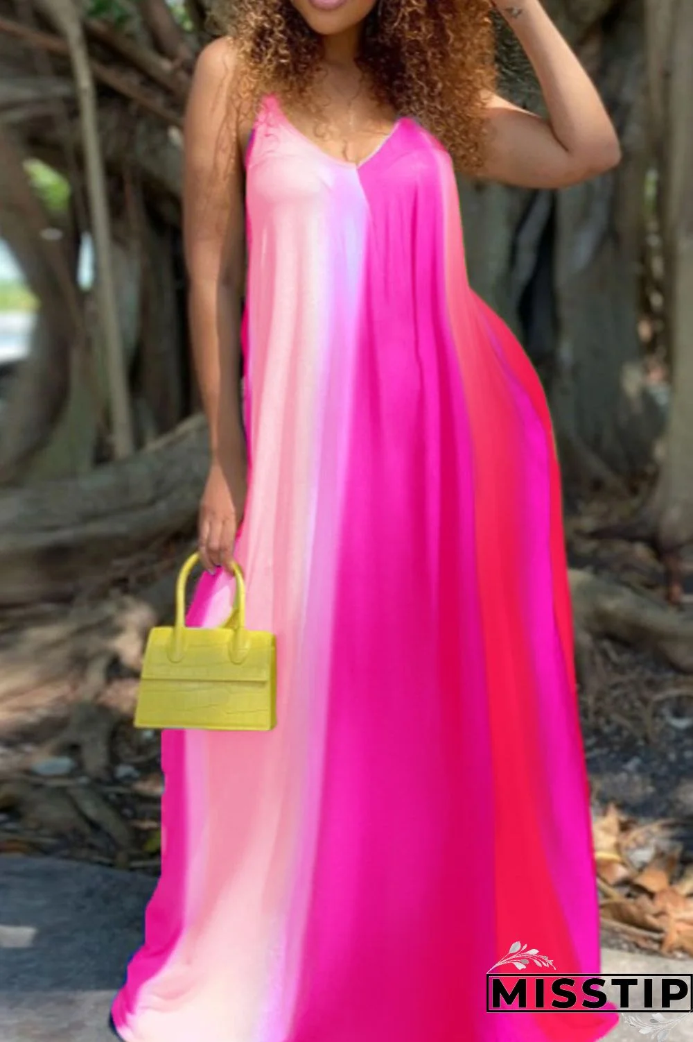 Blue Casual Print Patchwork Spaghetti Strap Sling Dress Dresses