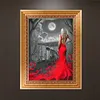 Diamond Painting -DIY Round Drill Red Dress