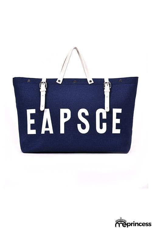 Letter Leather Buckle Travel Bag