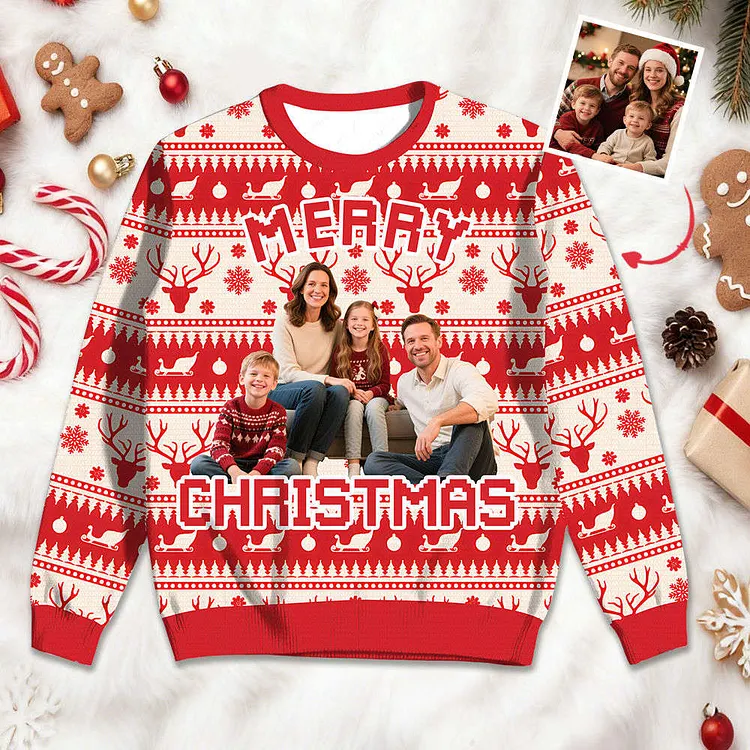 Personalized Ugly Christmas Sweater With Face & Name &ndash; Custom Holiday Knit For Men & Women
