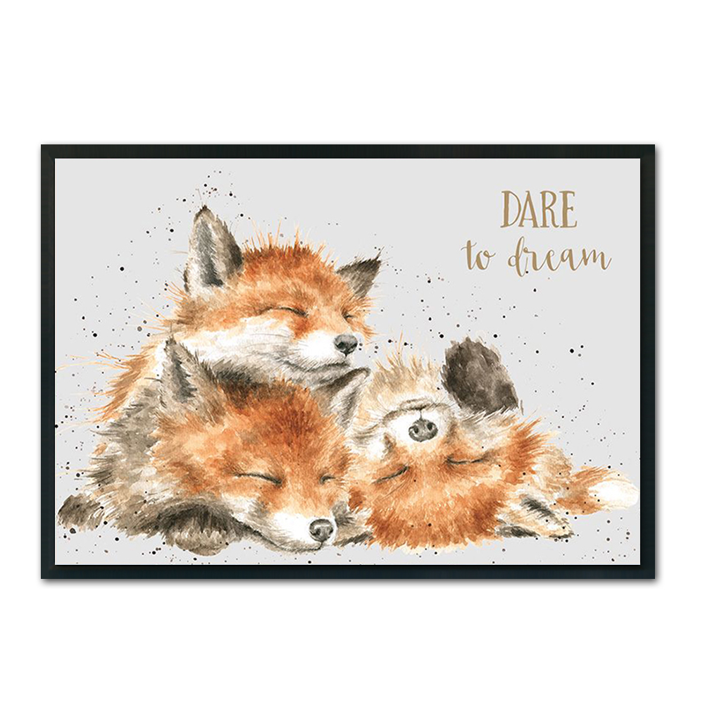 Animals Stamped Cross Stitch Kits DIY Printed Fabric 11CT (Fox 40x30cm)