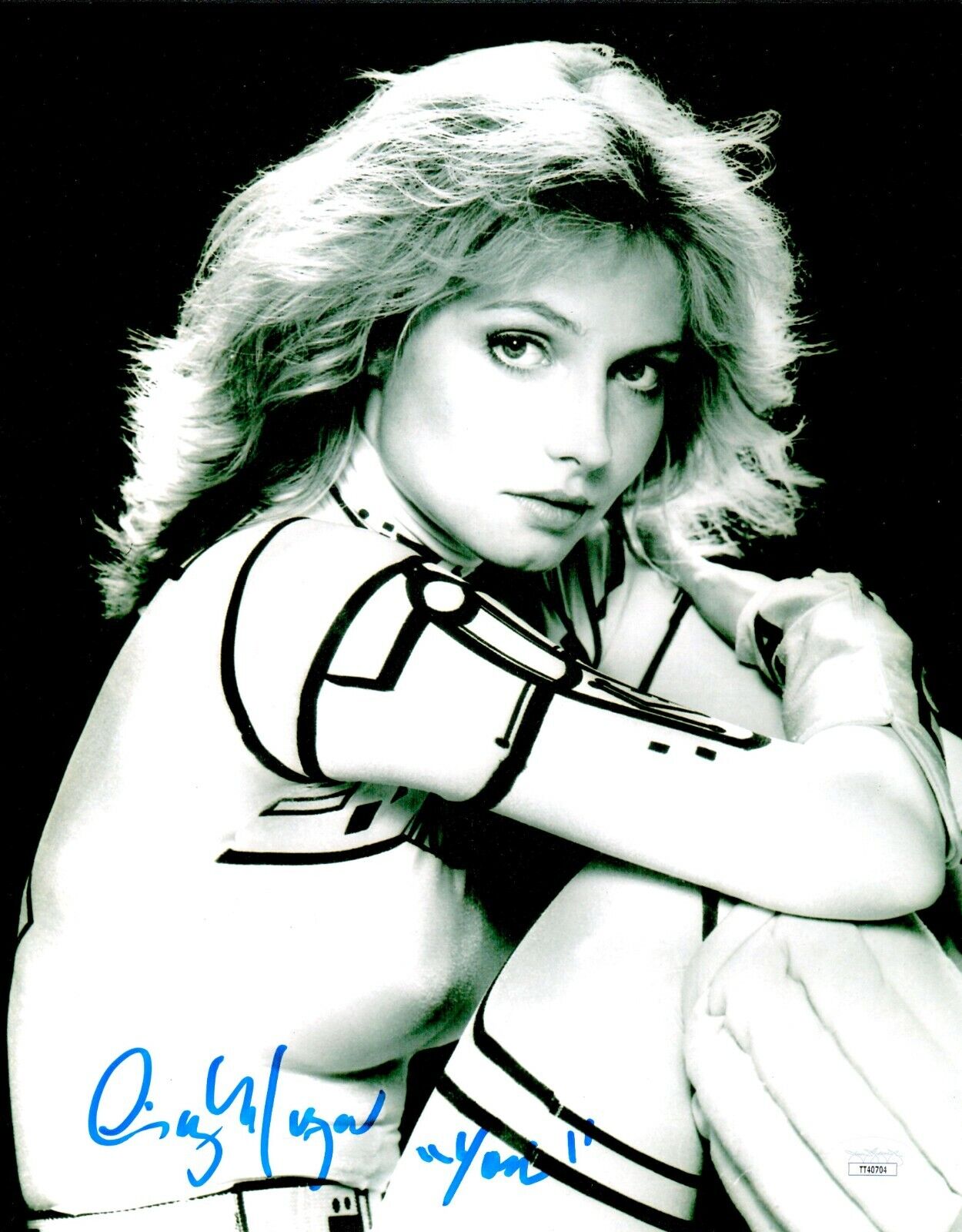 CINDY MORGAN Hand Signed 11x14 TRON LORA Photo Poster painting Authentic Autograph JSA COA Cert