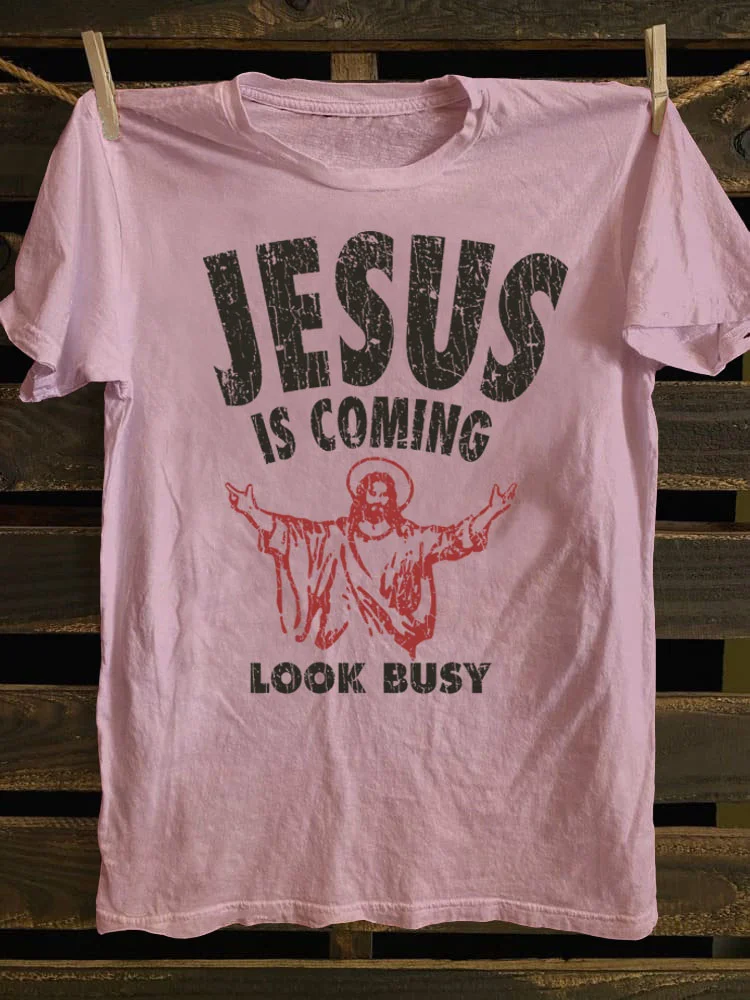 Jesus Is Coming Look Busy 1992 T-shirt