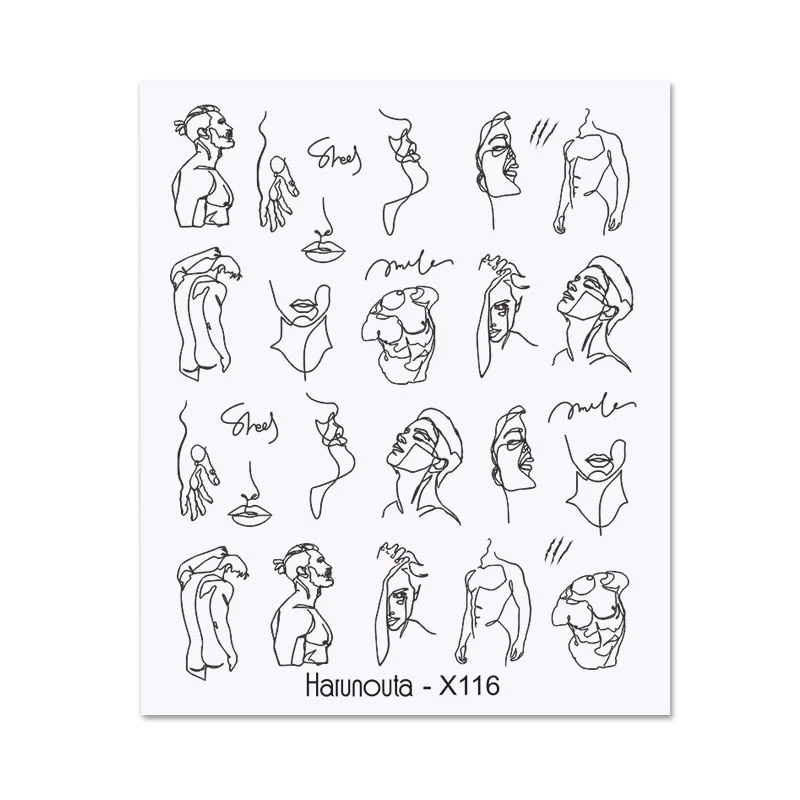 Harunouta Valentine's Day Love Heart Pattern Water Decals Stickers Christmas Snowflakes Design Slider For Nails Art Decoration-Nail Inspo