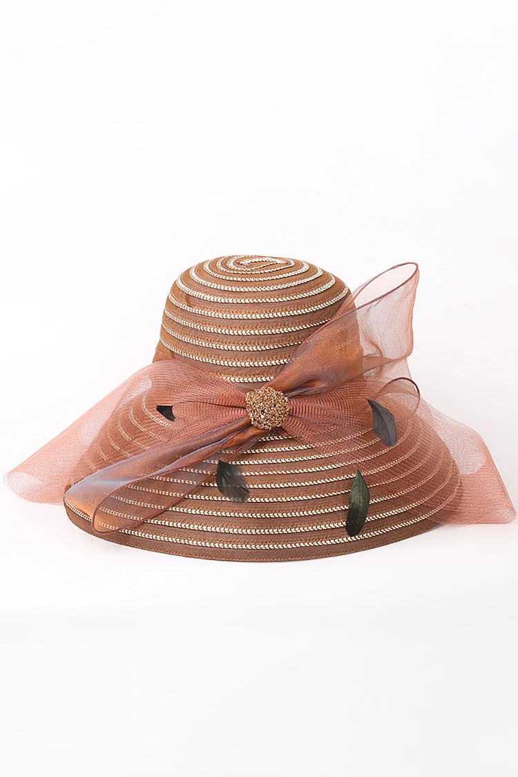 Fashion Bow Decorative Straw Shading Hat