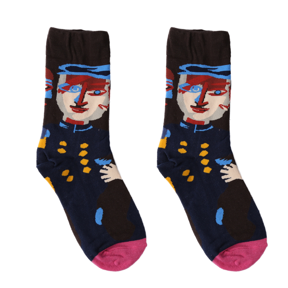 

Fashion Women Cotton Mid-Calf Socks Abstract Print Elatstic Pile Heap Socks, 501 Original